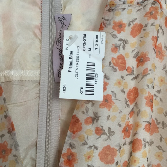 Floral Maxi Dress in Cream and Orange - Picture 5 of 7